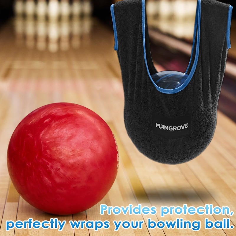 Mangrove Bowling Ball Polisher, Microfiber Bowling Towel See-Saw for Bowlers, Large Washable Bowling Shammy Seesaw, Ball Cleaner Holder Bag (Black) - Image 5